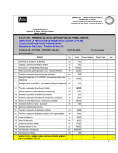 OBRAS PARA LA REGULACIÓN DE NIVELES DE LA LAGUNA LA