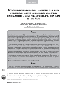 AsociAción entre lA disminución de los niveles de flujo sAlivAl y