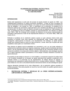 Vulnerabilidad Externa, Política Fiscal Y Ajuste Macroeconomico