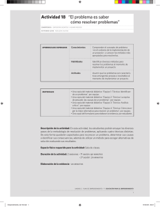 Actividad 18 “El problema es saber cómo resolver