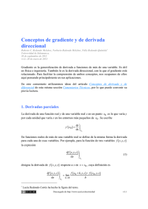 Conceptos de gradiente y de derivada direccional