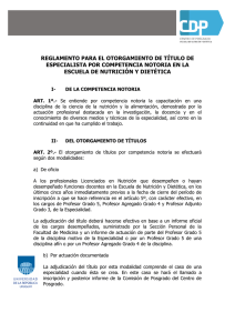 reglamento para el otorgamiento de título de especialista por