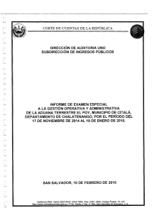 aduana terrestre el poy - Corte de Cuentas de La Republica de El