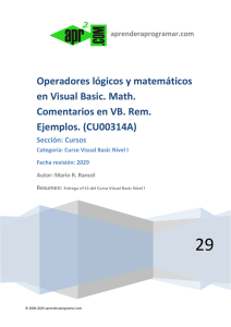 Operadores lógicos y matemáticos en Visual Basic. Math