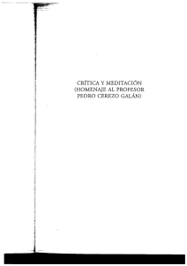 crítica y meditación (homenaje al profesor pedro cerezo galán)