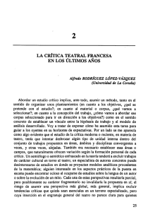 La Crítica Teatral Francesa en los Últimos Años