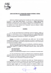 Reclamacion 01-2014 - Federación Canaria de Béisbol y Sófbol