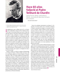 Hace 60 años falleció el Padre Teilhard de Chardin