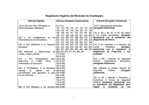 Reglamento Municipal de Guadalajara: Art&iacute;culos y Estado