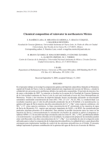 Chemical composition of rainwater in northeastern México - E