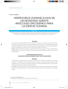 HERpESVIRuS HuMAno 8 (HHV-8): un noVEDoSo AgEnTE