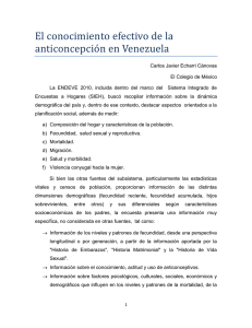 El conocimiento efectivo de la anticoncepcio n en Venezuela
