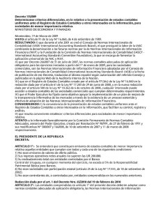 Decreto 135/2009 - Banco Central del Uruguay