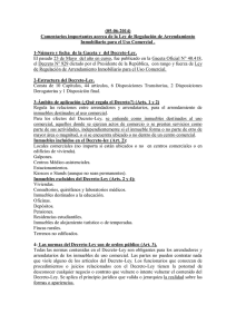 Comentarios de la Ley de Alquileres para uso