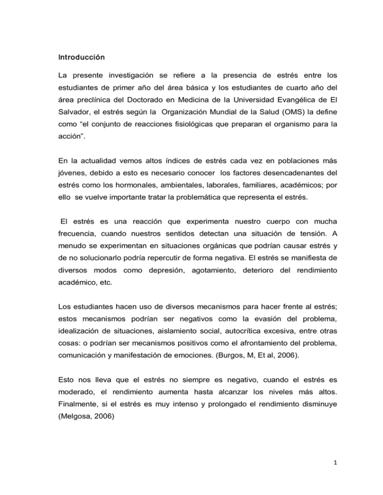 Introducción La presente investigación se refiere a la presencia de