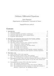 Ordinary Differential Equations - Università degli Studi di Trento