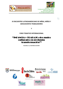 INFANCIA y TRABAJO: dos nudos culturales en profunda