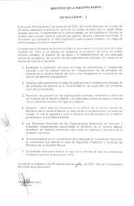 MINISTERlO DE LA INDUSTRIA BASICA INSTRUCCIÓN N°. :I