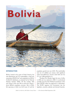 INTRODUCTION Bolivia, located in the center of South America, has