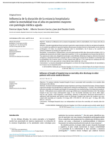Influencia de la duración de la estancia hospitalaria sobre la