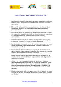 Principios para la Información Juvenil On line