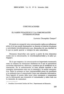 COMUNICACIONES EL SABER PEDAGÓGICO Y LA