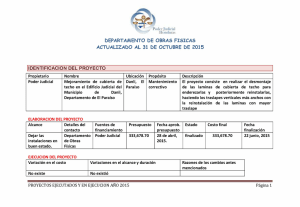 DEPARTAMENTO DE OBRAS FISICAS ACTUALIZADO AL 31 DE