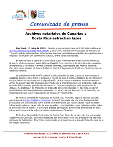 Archivos notariales de Canarias y Costa Rica estrechan lazos