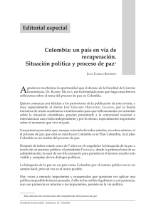 Colombia: un país en vía de recuperación. Situación política y