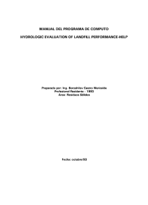 Manual del programa de computo Hydrologic Evaluation of