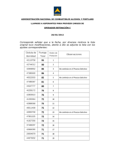 Corresponde señalar que a la fecha, por diversos motivos la lista