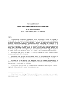 Resolución de supervisión de cumplimiento de la Sentencia