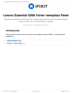 Lenovo Essential G560 Volver reemplazo Panel