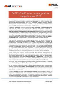 FATRI. Condiciones para organizar competiciones 2016