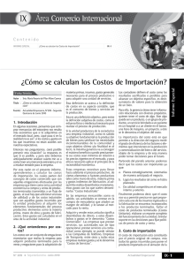 IX ¿Cómo se calculan los Costos de Importación?