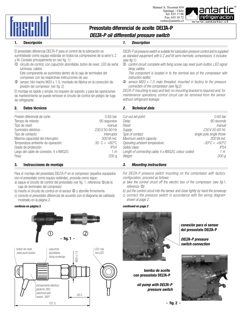 DELTA-P oil differential pressure switch