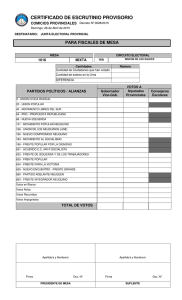 certificado de escrutinio provisorio