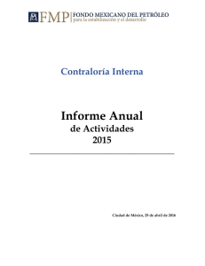 ANEXO F Informe anual del Contralor Interno 2015