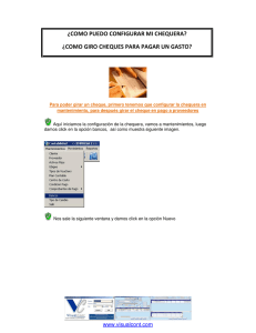 ¿como puedo configurar mi chequera? ¿como giro cheques para