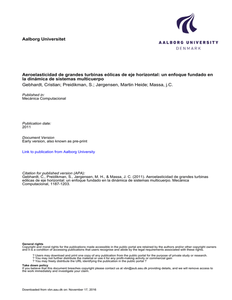 Aalborg Universitet Aeroelasticidad De Grandes Turbinas
