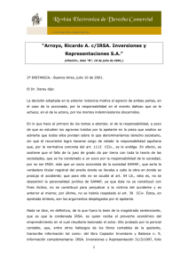 ARROYO, Ricardo A. c/IRSA INVERSIONES y