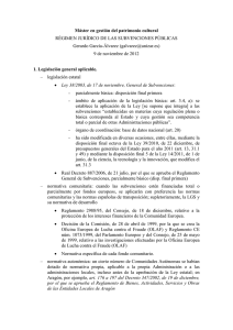 RÉGIMEN JURÍDICO DE LA SUBVENCIÓN