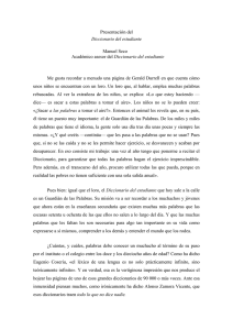 Presentación del Diccionario del estudiante Manuel Seco