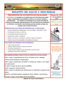 Boletín No. 4 - Prevención de accidentes en escaleras