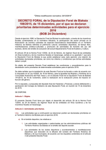 DECRETO FORAL de la Diputación Foral de Bizkaia 188/2015, de
