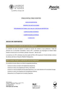 PREGUNTAS FRECUENTES SOCIO DE DEPORTES