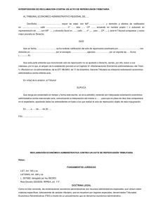 Interposición de reclamación contra un acto de repercusión