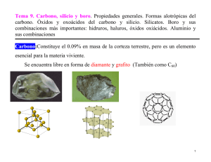Tema 9. Carbono, silicio y boro. Propiedades generales. Formas