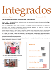 Tres alumnos del Instituto Jaume Huguet con Ziga