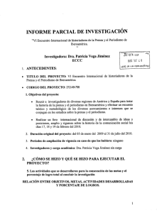 INFORME PARCIAL DE INVESTIGACIÓN